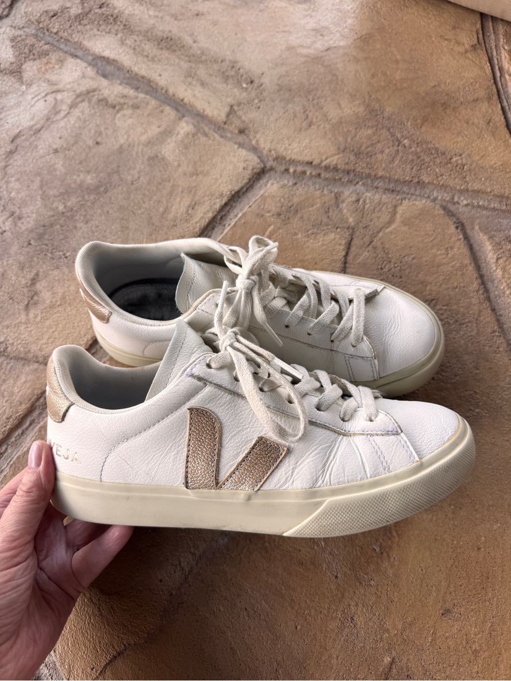 VEJA Esplar Leather Sneakers Extra White Platine Rose Gold EU 39 US 8